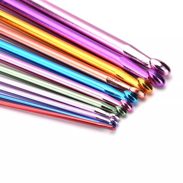 11X 10.6" multicolour Aluminum TUNISIAN / AFGHAN Crochet Hooks Needles 2-8mm XK