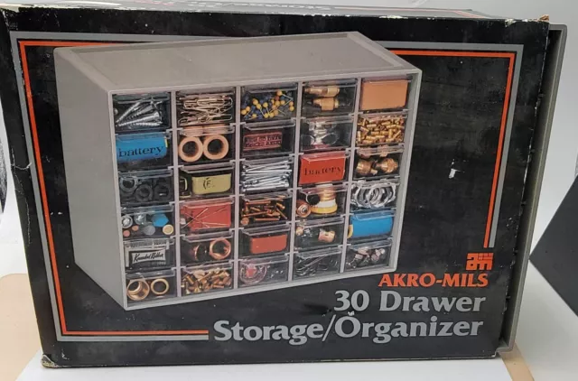 Vintage 30 Drawer Akro-Mils Small Parts Storage Organizer Cabinet Bin 10-330 NEW