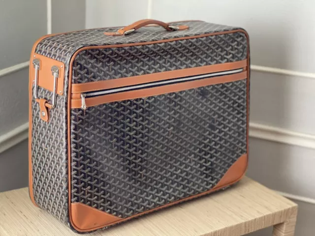 Goyard Bourget PM Travel Trolley Carry Bag Trunk Case Box Brown Auth New  proof