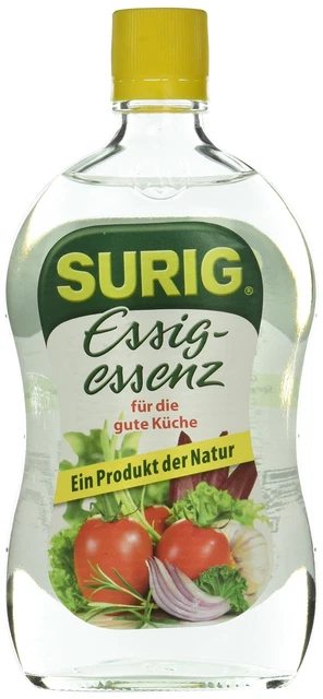 Essenza aceto di Surig 25% condimento chiaro alimentare acido 9x 400 ml nuovo mhd 4/26