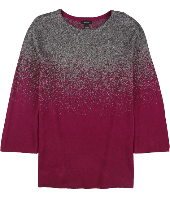 Alfani Womens Metallic Ombre Pullover Sweater, Pink, X-Large