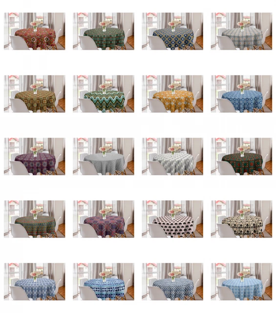 Ambesonne Oriental Round Tablecloth Table Cover for Dining Room Kitchen