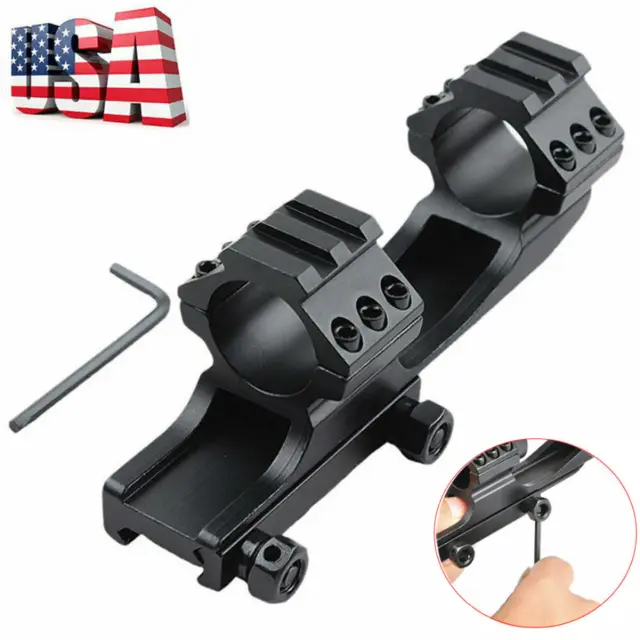 Dual PEPR 1"/30mm Ring Cantilever Rifle Scope Flat Top Picatinny Rail Mount New