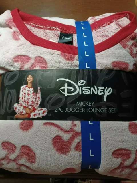 DISNEY Mickey Mouse Women's Lounge Set or Pajamas, Size Large Fleece NWT