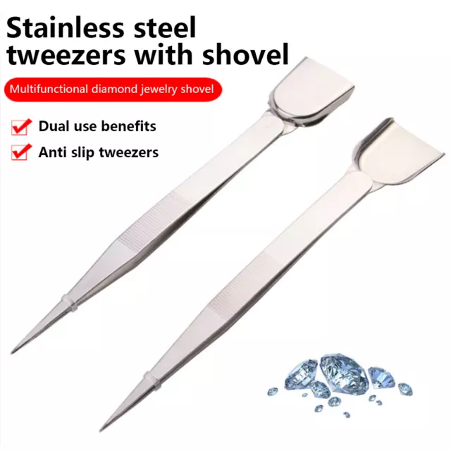 Stainless Steel Diamond Clip Handheld with Shovel Portable for Gem Making Tool