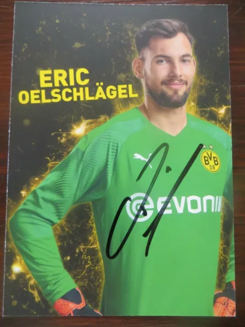 Handsignierte Autogrammkarte ERIC OELSCHLÄGEL Borussia Dortmund 19/20 2019/2020
