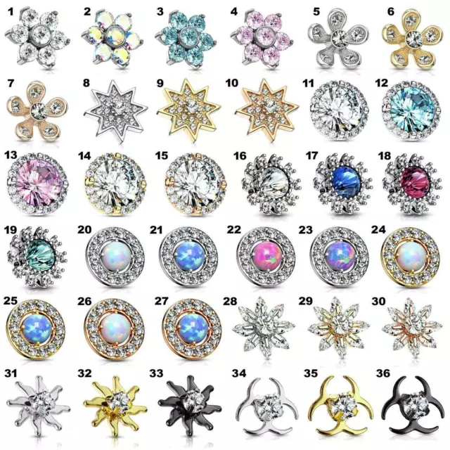 Surgical Steel Micro Dermal Anchor Head Microdermal Surface Piercing