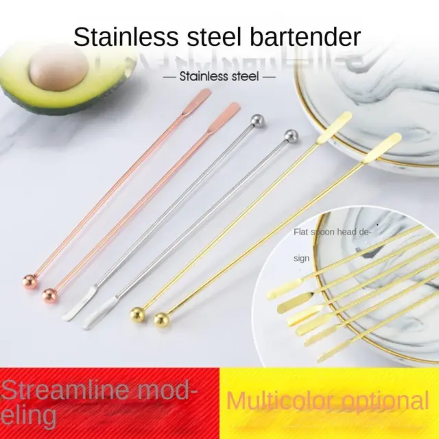 Cocktail Paddle Drink Stirrers, Stainless Steel Coffee Stirrers