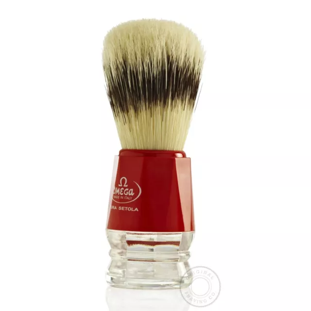 Omega 10218 Puro Cerdas Brocha de Afeitar - Rojo