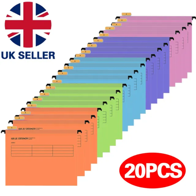 20Pcs Hanging Suspension Files Tabs Insert Filing Cabinet Foolscap Or A4 Folders