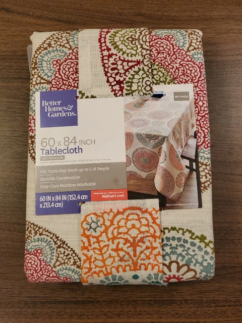 Better Homes and Gardens 60x84 Rectangle Lace Medallion Tablecloth
