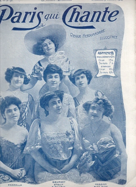 Revue Paris Qui Chante N°47 - Partition Concerts Théâtre - 1903 - Bon état