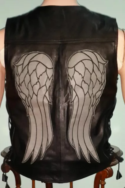 The Walking Dead Mens Governor Daryl Dixon Angel Wings Leather Vest Jacket