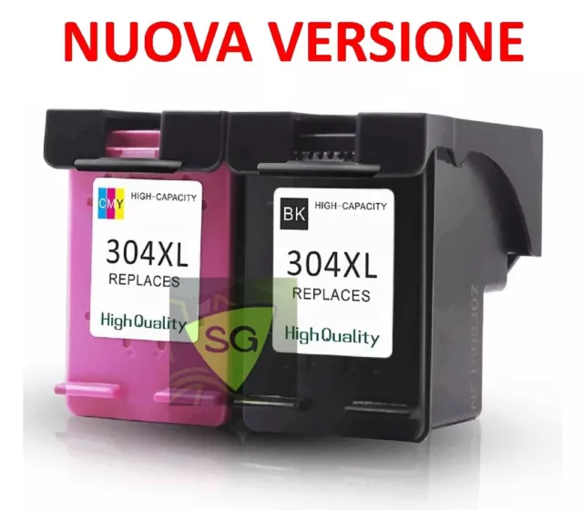 ✅ Kit 2 Cartucce Compatibili Hp 304 Xl Nero+Colore Stampante Deskjet 3700 3720
