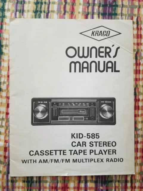 Kraco Kassette Service Manual~KS-999 Car Stereo Cassette Tape Player
