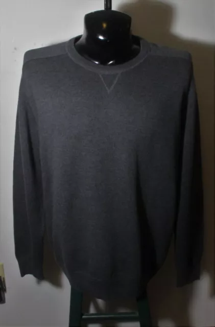 Men's KIRKLAND Signature Gray Tight Knit Merino Wool Sweater Size XXL NWT