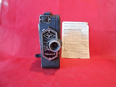Agfa Agfa Movex 8 antica cinepresa a molla 8 mm del 1937 No Bolex/ Kodak/ Zeiss 
