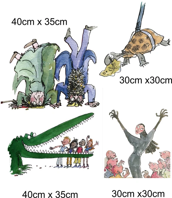 ROALD DAHL STICKER SET. ENORMOUS CROC, THE TWITS, ESIO TROT, WITCHES ...