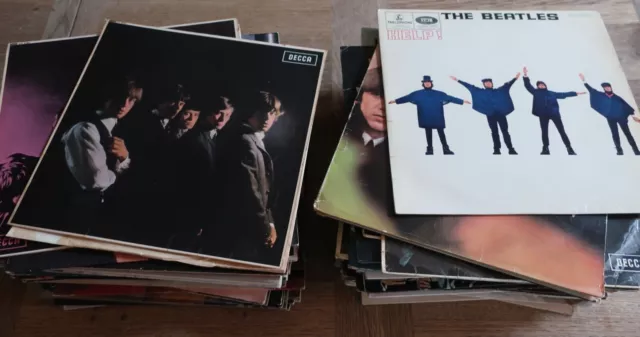 Job Lot of 89  Rock + Pop Vinyl Records, The Beatles, Rolling Stones, Dylan