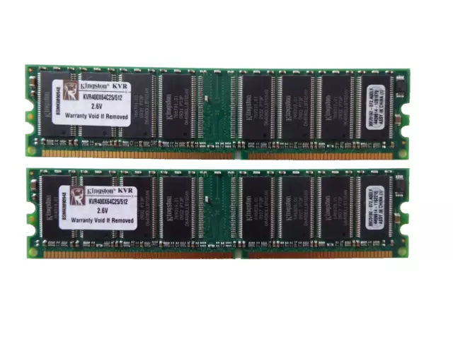 Kingston 1Gb (2 x 512MB) PC3200 DDR400 400MHz 184 pin DIMM PC RAM Memory