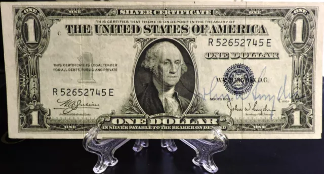 FR. 1612 $1 1935-C Courtesy Autograph John W Snyder Silver Certificate VF/XF