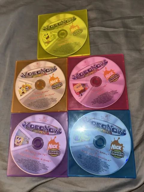 Lot Of 5 Video Now COLOR Discs W/ Disc Holders Spongebob  UNTESTED!!