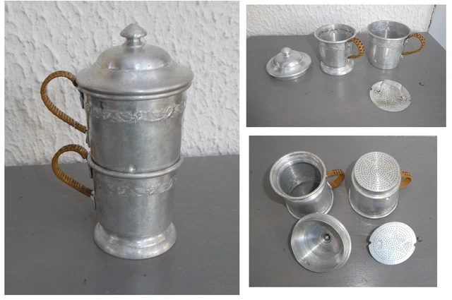 Cafetière TOURNUS vintage en aluminium Made in France