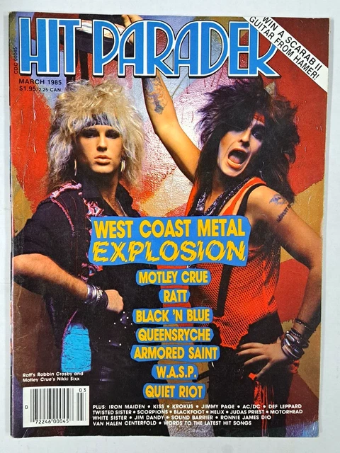 March 1985 HIT PARADER magazine Motley Crue, Ratt, Quiet Riot, Queensryche