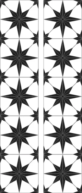 STAR DESIGN CERAMIC KILN FIRED FIREPLACE TILE SET (10 TILES) ref 1