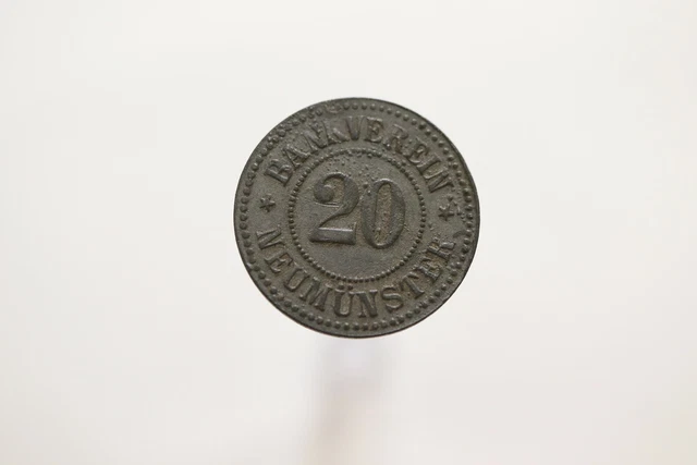 Germany War Money Token 20 Pfennig Neumünster Zinc B19 #Rk1326