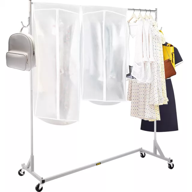 VEVOR Adjustable Clothes Rack Hanger Rolling Stand Garment Shelf Portable