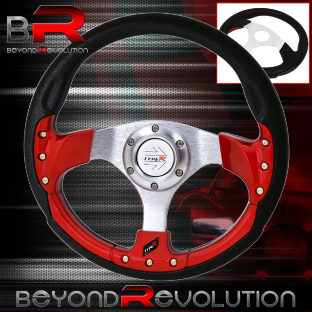 Type-R Jdm Red Inner Fusion Style Inner Center 320mm Steering Wheel 6 Bolt