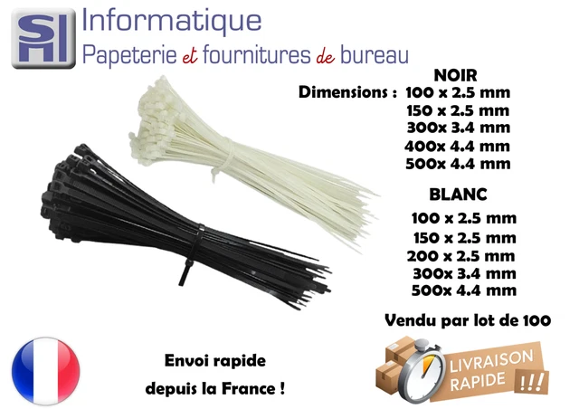 Collier De Serrage En Nylon - 300 Mm X 4,8 Mm - Noir - Attache Câble