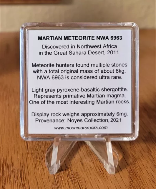 Mars Rock Display - Martian Meteorite - Basic Edition +Easel +Certificate 3