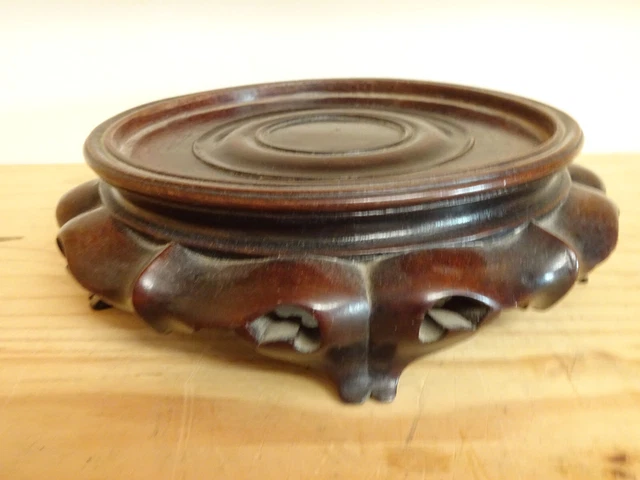 LARGE ANTIQUE WOODEN BASE SCULPTURE.CHINA. For vase, statue, porcelain 3
