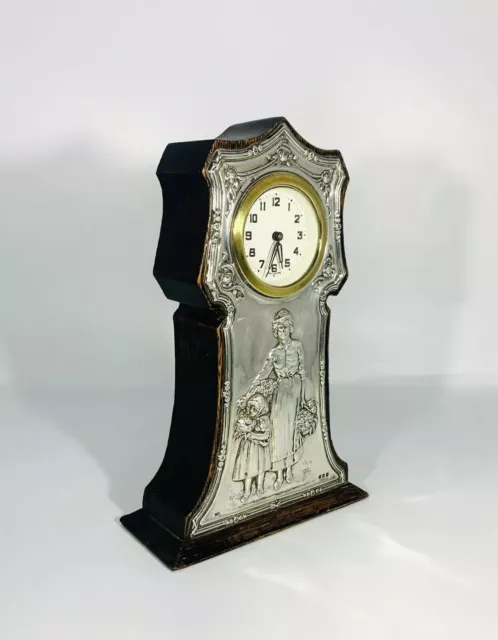 Beautiful George V Silver Faced Art Nouveau Mantel Timepiece (Clock) D.1910/11