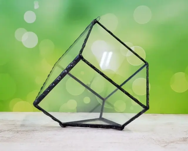Stained Glass Terrarium Geometric Transparent 3 mm Hand Made Planter For Indoor