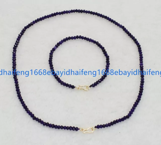 2x4mm Facettiert Mehrfarbig Rondelle Edelstein Perlen Halskette Armband Set