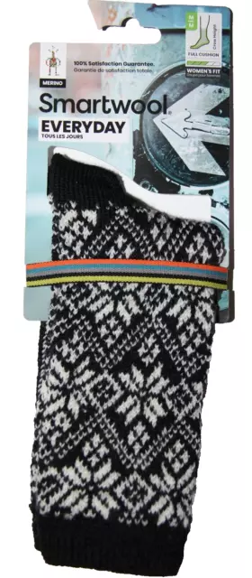 Smartwool Everyday Traditional Snowflake Women's Crew Socks - Medium - Black NEW