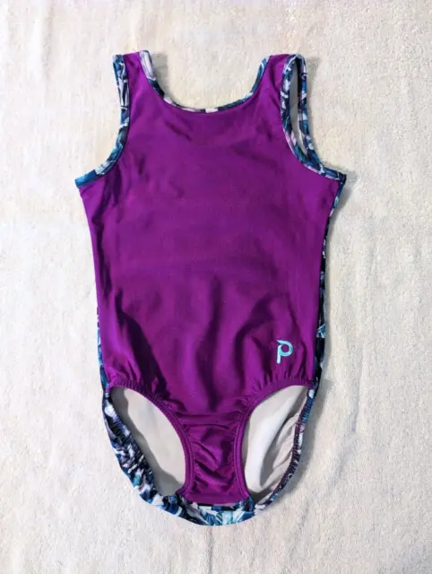 BEAUTIFUL Plum Gymnastics Dance Leotard Child Large Graffiti Watercolor SOFT