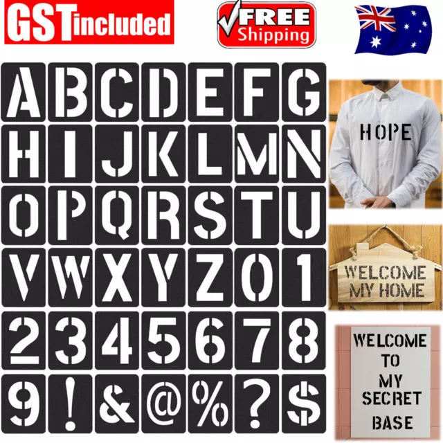 42pcs Copying Stencils Spray Painting Template Letter  Number Symbols Templates