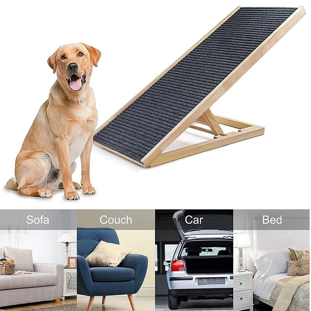 PET DOG RAMP Adjustable Height Wooden Folding Car Stair Ladder Nonslip