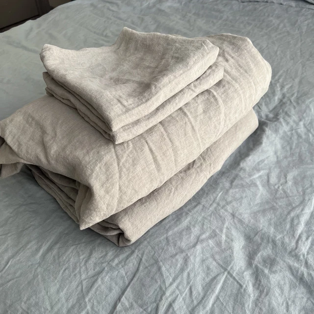 Restoration Hardware Stonewashed Belgian Linen Sheet Sham Set King Beige Restoration Hardware Stonewashed Belgian Linen Sheet Sham Set King Beige