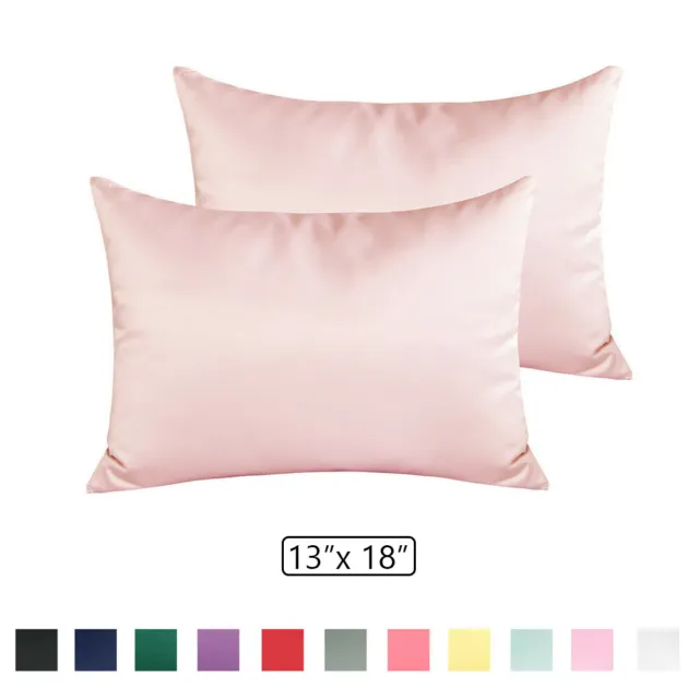 2 Pack Satin Silk Toddler Pillowcases 13"x 18" Ultra Soft Travel Pillow Cases