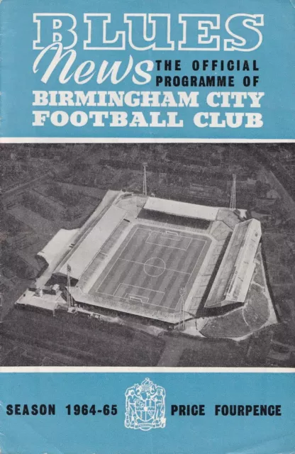 Birmingham City Leicester City 1964 1965 Football Programme Blues News