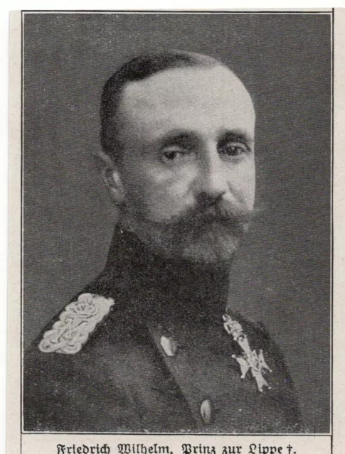 Prinz Friedrich Wilhelm Pour Lippe-Biesterfeld Original Bilddokument De 1914 WW1