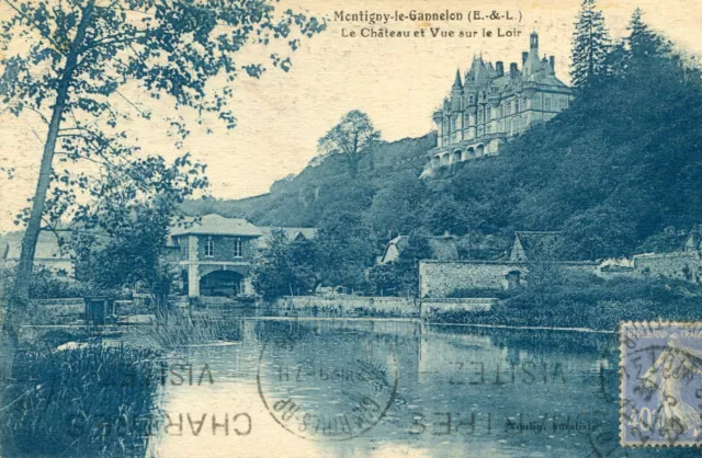 CLOYES LES TROIS RIVIERES Montigny le Gannelon Château Vue Loir Ecrit en sténo