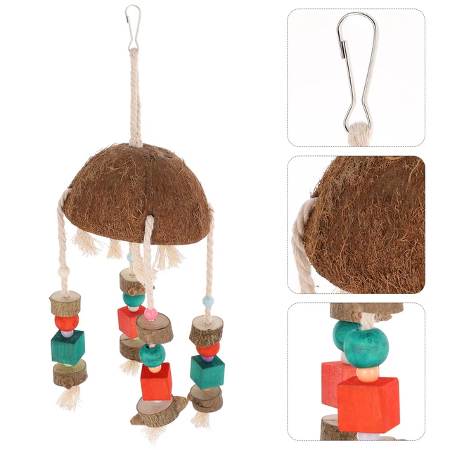 1pc bird chewing toys Vogel Kauen Spielzeug Papagei Hängen Spielzeug Holz Kauen