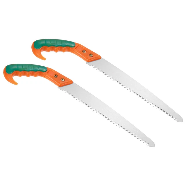 10.43" Hand Pruning Saw,Straight Blade Plastic Handle Double-edge Tooth,2pcs