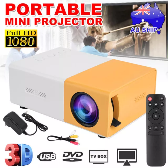 Mini Projector LED 1080P Home Cinema Portable Pocket Projector Party Theater AU